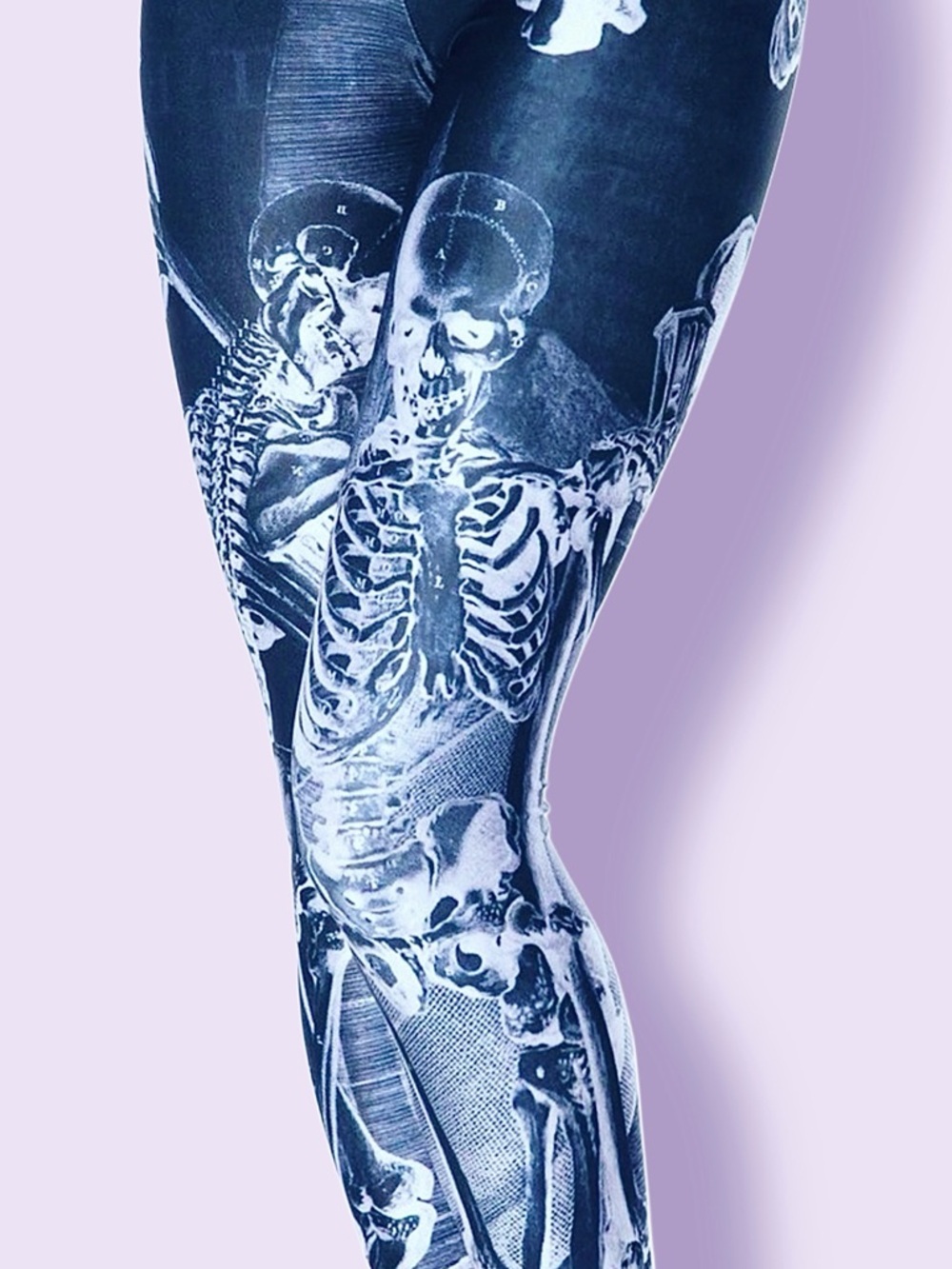 BlackMilk Resurrection Blue Skeleton Leggings Small 2012 Rare BMC Museum Goth